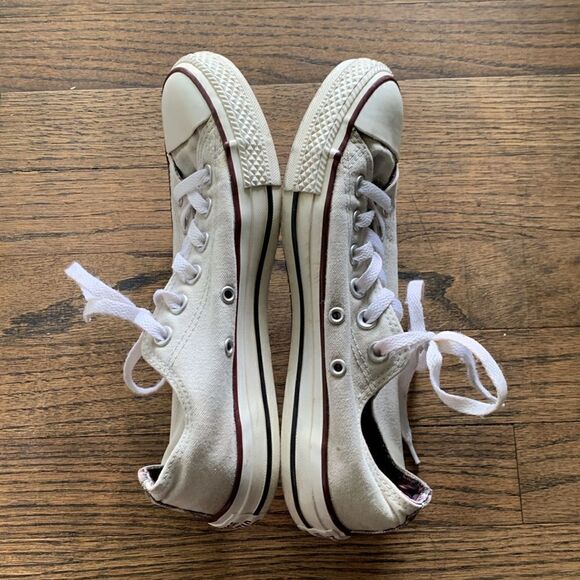 Converse All Stars beige with plaid trim lace up sneakers woman’s size 7.5 - Picture 9 of 9